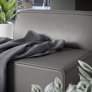 Mingle Vegan Leather Sectional Sofa Armless Chair in Gray by Modway – Armless Chair, Polyvinyl Chloride, Grey, Model EEI-4623-GRY