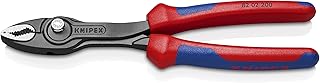 KNIPEX TwinGrip Adjustable Front Grip Plier Black with Multi-Component Sleeves 200mm 82 02 200