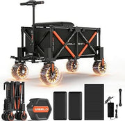 WISELD GT3 4WD Off Road Electric Wagon Cart with Seat*2, Dynamic Load 772 LBS, 3000W All Terrain Utility Beach Wagon, Reverse Function, Precision Steering, Climbing, 2 Modes for Family Outing