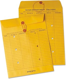 Quality Park Interoffice Envelopes, String and Button, Brown Kraft, 10 x 13, 100 per Case (QUA63650)
