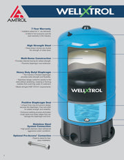 Well Pressure Tank by Amtrol – High Stainless Steel, Black, Model WX-350
