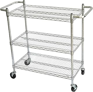 CAC Foodservice ACCW-2448S Cart Chrome-PLT. Wire 3-Tier 24x48x42