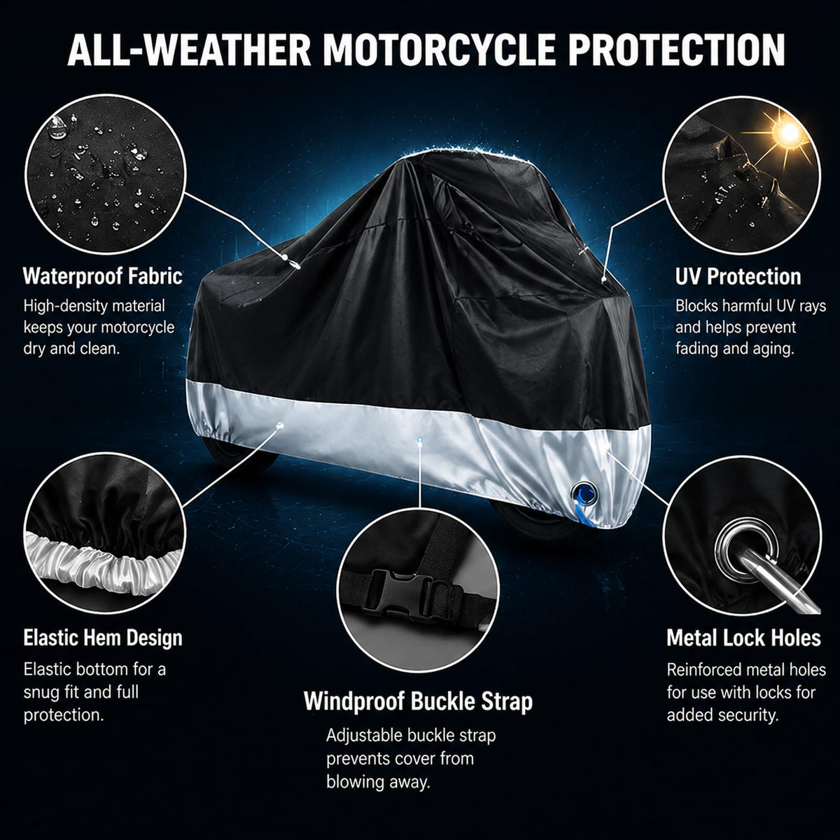 Motorcycle Cover for Cobra CX50 SRX FWE 2021 by IYBHUCX – normal, B Black, Model 76820_IYBHUCX-9927270-Z5-02