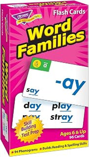 Trend Enterprises Word Families Skill Drill Flash Cards, 96 Phonics Cards