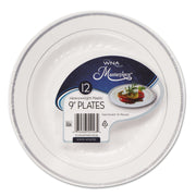 WNA RSM91210WSPK Masterpiece Plastic Dinnerware by REG – Medium, Plastic, Silver,White, Pack of 10, Model WNARSM91210WSPK