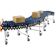 24" W Portable Flexible & Expandable Conveyor by Global Industrial – 32"L x 24"W x 10"H, Alloy Steel, Blue, Model 168111