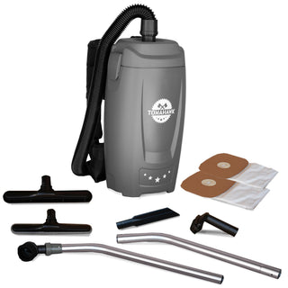 Electric Backpack Vacuum 6 qt Lightweight Commercial High-Performance Cleaning Solution by Tomahawk Power – 6 qt, 6 quarts, Gray, Model TVAC6PLUS