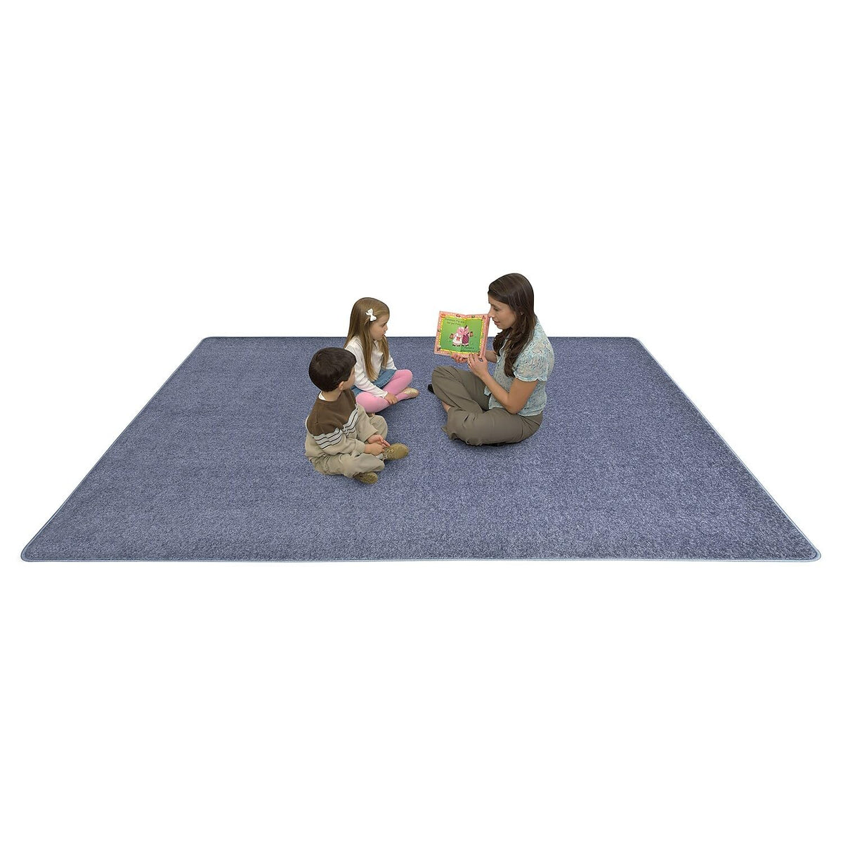 Endurance Solid Colored Area Rug in Color Glacier Blue by Joy Carpets – 4' x 6' (Rectangular), Polyester, Glacier Blue, Model 80N-04