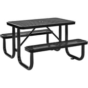 4 L Rectangular Picnic Table by Global Industrial – 48"W x 62"L x 29.5"H, Steel, Black, Model 695485BK