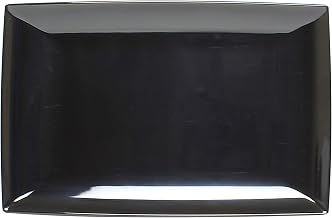 Thunder Group Classic black melamine dinnerware collection 12 1/2" x 8" tray, 1 1/8" deep, comes in dozen