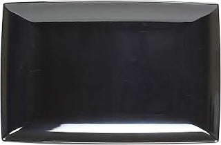 Thunder Group Classic black melamine dinnerware collection 12 1/2" x 8" tray, 1 1/8" deep, comes in dozen
