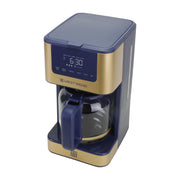 Timeless 12-Cup Programmable Coffee Maker with Brew Strength Selector for Hot and Iced Coffee by West Bend – 12 Cup, 12 cups, Blue/Gold, Model CMWB12SB13
