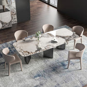 Mesa De Jantar Rock Plate Dining Table Modern Simple Home Restaurant Rectangular Diner Table by JOYNOW – One Size, 240x100x75cm, Model 8524