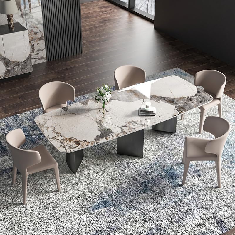 Mesa De Jantar Rock Plate Dining Table Modern Simple Home Restaurant Rectangular Diner Table by JOYNOW – One Size, 240x100x75cm, Model 8524