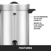 Waring 110-Cup / 110 Cup Capacity / Silver Coffee Urns