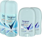 Degree Women Travel Deodorant, Mini Shower Clean, Spray & Stick 4-Pack
