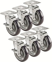 Krowne BC-135 Casters, 3" with Brakes, (Set of 6), Plate, Raises Unit 4"​​‌‌​​‍​​‌‌‌‌‍​​‌​‌‌‍​​​‌‌‌‍​​‌‌​​‍​​‌​‌‌‍​​‌‌‌‌​‍​​​‌‌‌‍​​‌‌‌​​‍​​​‌‌​