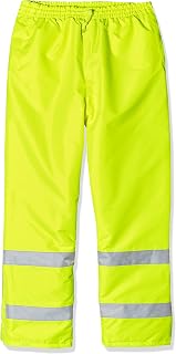MCR Safety BMRCL3LPX2 Luminator Class 3 Insulated Polyester Bomber Pant with Elastic Waist and 3M Reflective Strip, Fluorescent Lime Green, 2X-Large