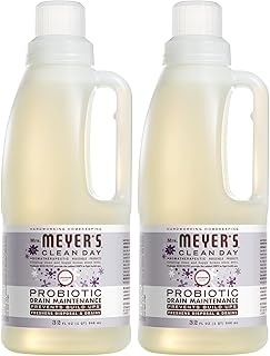 Mrs. MEYER'S CLEAN DAY Probiotic Drain Maintenance Liquid,Lavender,Freshens Disposals and Drains,32 Fl Oz,(Pack of 2)