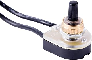 Gardner Bender GSW-69 Electrical Rotary Switch, SPST, ON-OFF, 6 A/125V AC, 6 inch Wire Terminal, Black Plastic