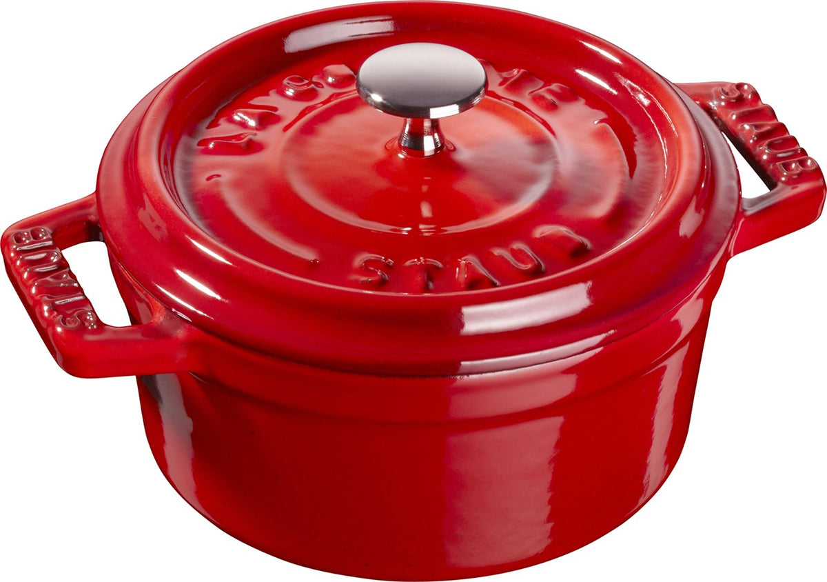 Mini Round Cocotte - 0.25Qt - Cherry by STAUB – 10cm, 0.25 liters, Cast Iron, 03) Cherry, Model 1004189