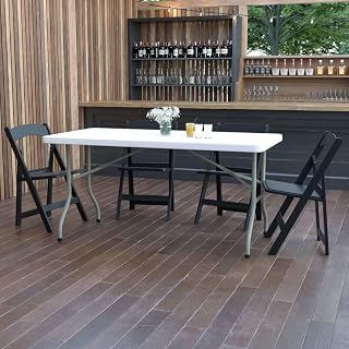 Flash Furniture 30''W x 60''L Granite White Plastic Folding Table [DAD-YCZ-152-GG]