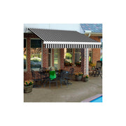 Retractable Awning Manual 18'W x 10'D x 10" H Black White by Awntech – Aluminum, Black/white, Model MM18-14-KW