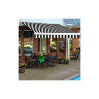 Retractable Awning Manual 18'W x 10'D x 10" H Black White by Awntech – Aluminum, Black/white, Model MM18-14-KW
