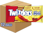 Twizzlers Filled Twists Sweet and Sour Licorice Style, Chewy Candy Bags, 11 oz (12 Count) | 11 oz (12 Count)