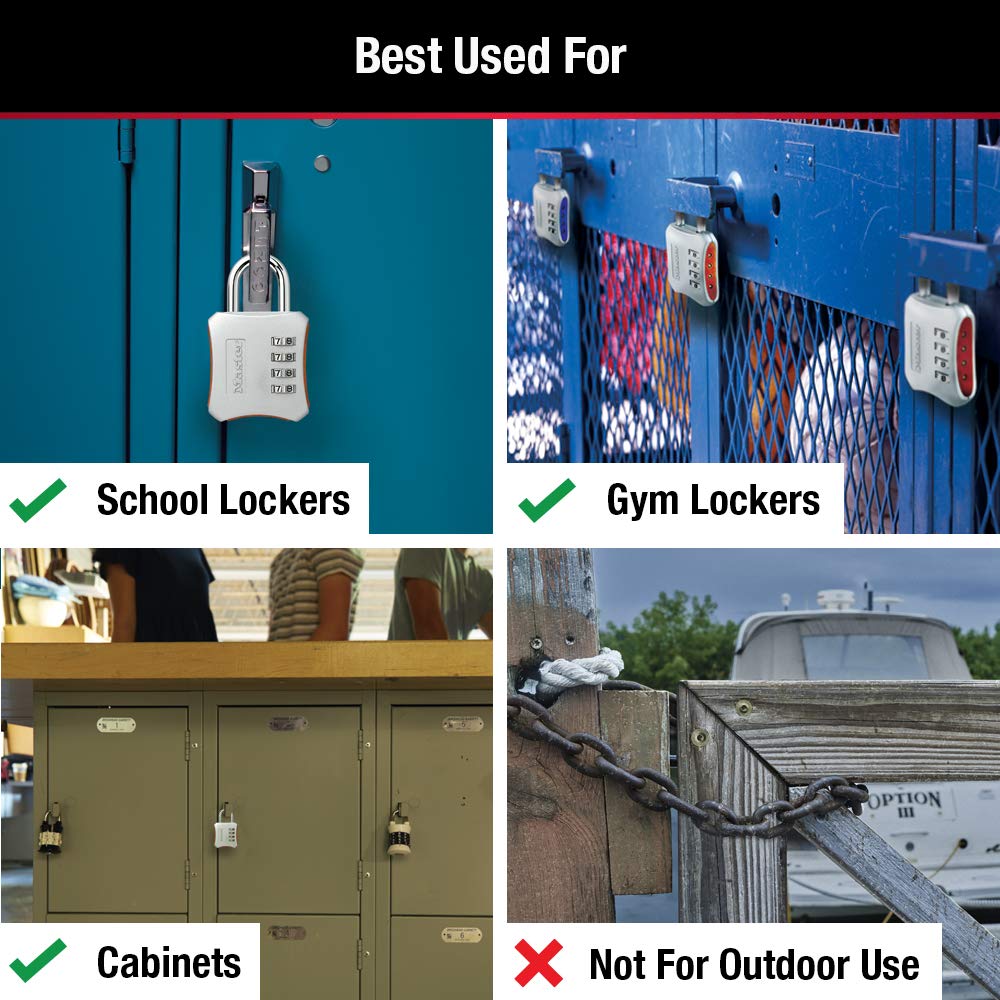 Resettable Combination Locker Lock by Master Lock – 2 Pack, Metal, Blue, Pack of 2, Model 653BLUEC2
