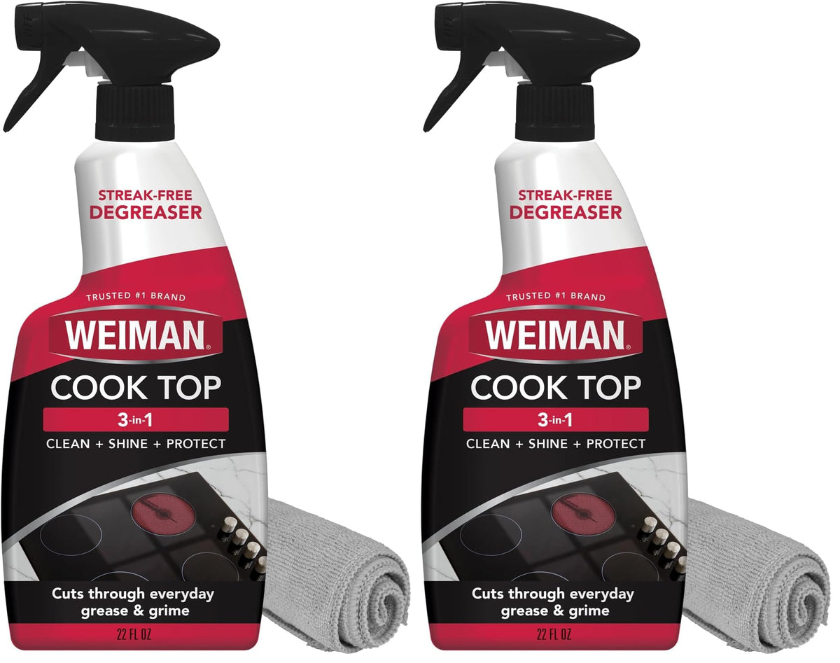 Weiman 22 Fl Oz (Pack of 2) / 22 Oz With Microfiber Cloth / 2 Cooktop Cleaners