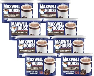 MAXWELL HOUSE International Suisse Mocha Cafe Beverage Mix, Caffeinated, 7.2 Ounce (Pack of 8)