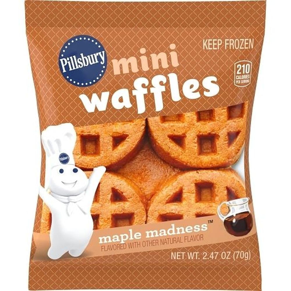 Maple Madness Mini Waffles by Pillsbury – 2.47 Ounce (Pack of 72), Pack of 72