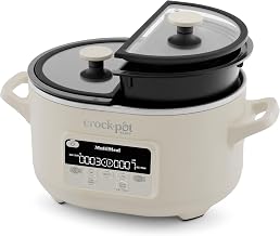 Crock-Pot MultiMeal Multicooker and Programmable Slow Cooker with Bake Function, Create 2 Dishes Simultaneously, Two 3.7qt Nonstick Pots Feed 8+ People, Dishwasher-Safe