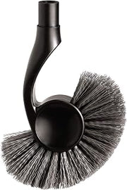 simplehuman Replacement Toilet Brush Head, Easy Screw On, Stiff Outer Bristles, Black Plastic