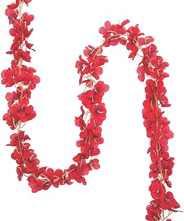 Red Wisteria Floral Garland - Home Decor - 1 Piece
