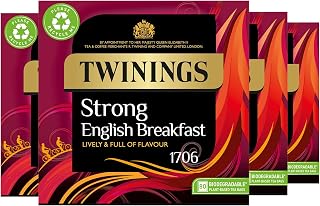 Twinings 1706 Strong Breakfast 80's (Pack of 4, Total 320 Tea Bags)