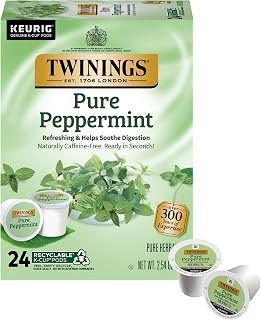 Twinings Pure Peppermint Herbal Tea K-Cups for Keurig, 24 CT Box (1 Pack)