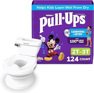 Training Pants + Night-Time Training Pants for Boys Bundle: Pull-Ups Training Pants, Size 2T-3T (16-34 lbs), 124 Count (4 Packs of 31) & My Size Potty Pro