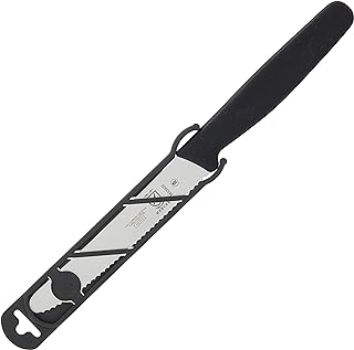 Mercer Culinary Rounded Tip Wavy Bar Knife, 4-5/16 Edge, Black