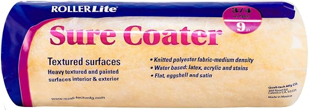RollerLite 9SC075 Sure Coater High Density Polyester Standard Roller Cover for Textured Surfaces, 9-Inch x 3/4-Inch NAP