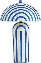 TOV Furniture Maiori Blue Striped Papier Mache Table Lamp