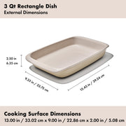 OXO Good Grips Stoneware Baking Dish, 3 Quart Rectangular, Biscuit