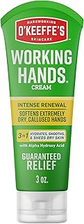 O'Keeffe's Working Hands Intense Renewal Cream with Urea, 3 oz Tube | 48 Hours of Hydration, Softens Extremely Dry, Callused Hands, Non-Greasy Formula, Smooths Skin