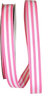 Reliant Ribbon Grosgrain Stripes Rd Ribbon, 5/8 Inch X 25 Yards, Pink