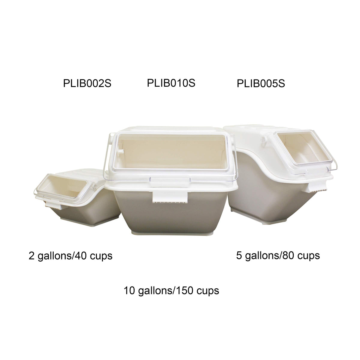 2 gallon/40 cup shelf ingredient bin by Thunder Group – 2.0 gallons, Polypropylene and Polycarbonate (PC), Ivory, Model PLIB002S