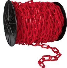 Mr. Chain Plastic Barrier Chain Reel, Red, 100 ft Length (51105)