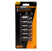6 Piece 3/8" Drive SAE Impact Bi-directional Hex Bit Socket Set by GEARWRENCH – 6 Piece - 3/8", Pack of 6, Model GWUHBSS6