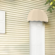 3' Bostonian (40.5"-26.25"-20.25") Dome-Shaped Fixed Awning by Awntech – 40.5"W x 26.25"H x 20.25"D, Acrylic Linen, Tan, Model RB3-AZ-T