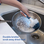Sink and Dish Scrub Brush by UNGER – 9.5 inch, Microfiber, Blue, Model 979830